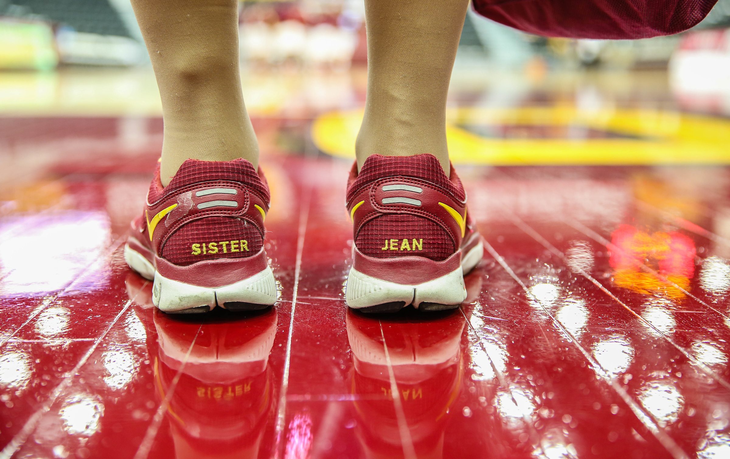 Jean Dolores Schmidt, BVM, attends the Loyola University Chicago Ramblers' home opener, at the  Gentile Arena on Friday, November 8, 2013. Sr. Jean is the teams' chaplain.