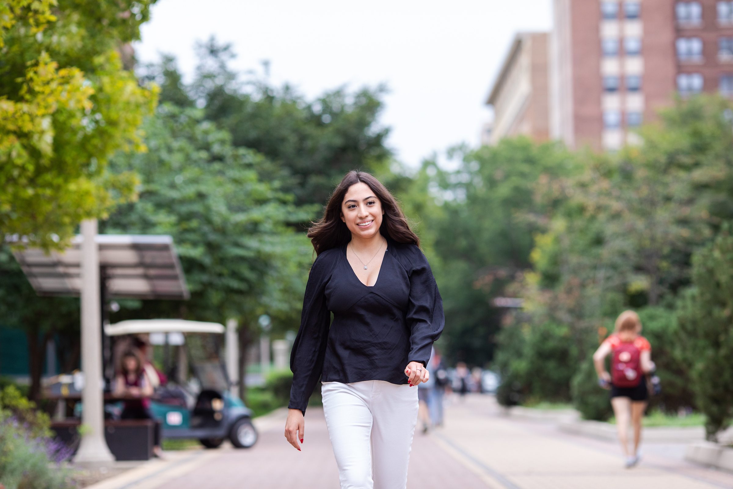 Portrait of neuroscience major Luz Castrejon. (Photo by: Lukas Keapproth)