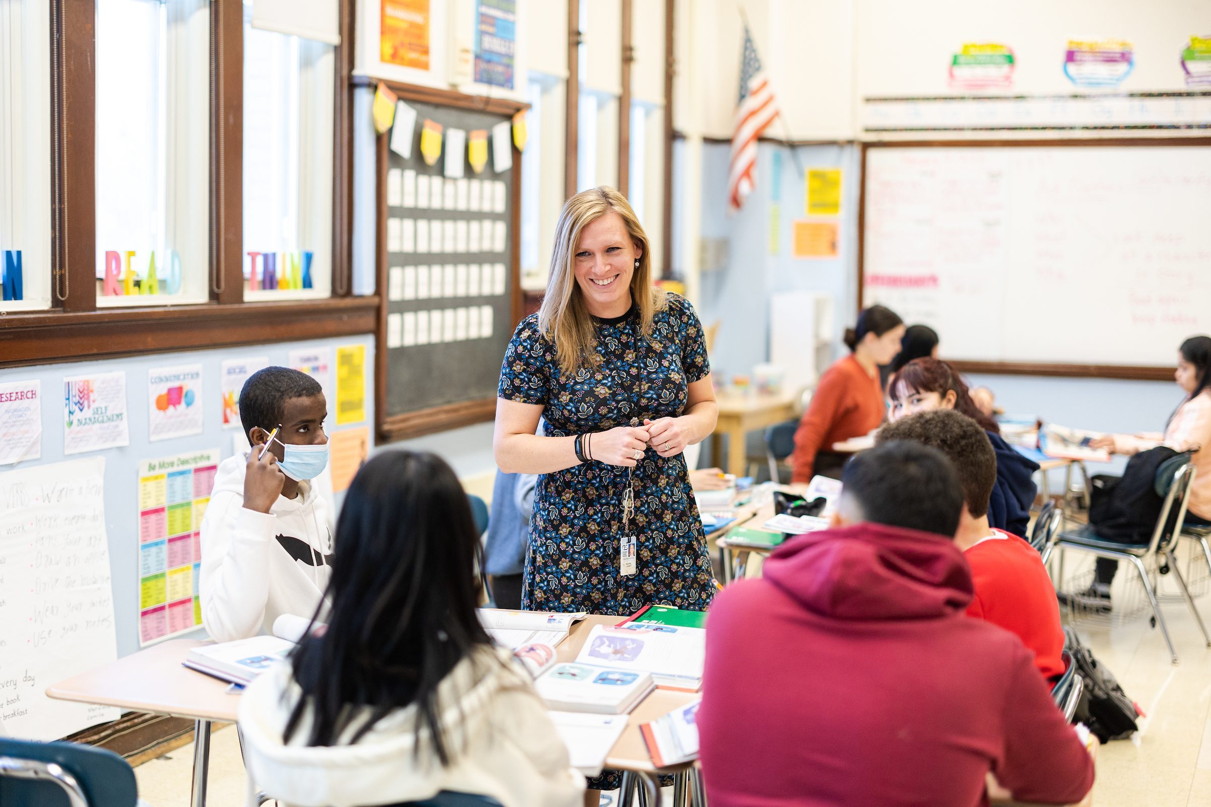 Loyola University Chicago School of Education alumnae Rachael Lackey teaches at Senn High School in Edgewater. (Photo: Lukas Keapproth)