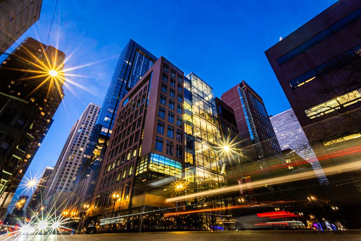 Exterior of the Schreiber Center, March 20, 2024. (Photo: Lukas Keapproth)